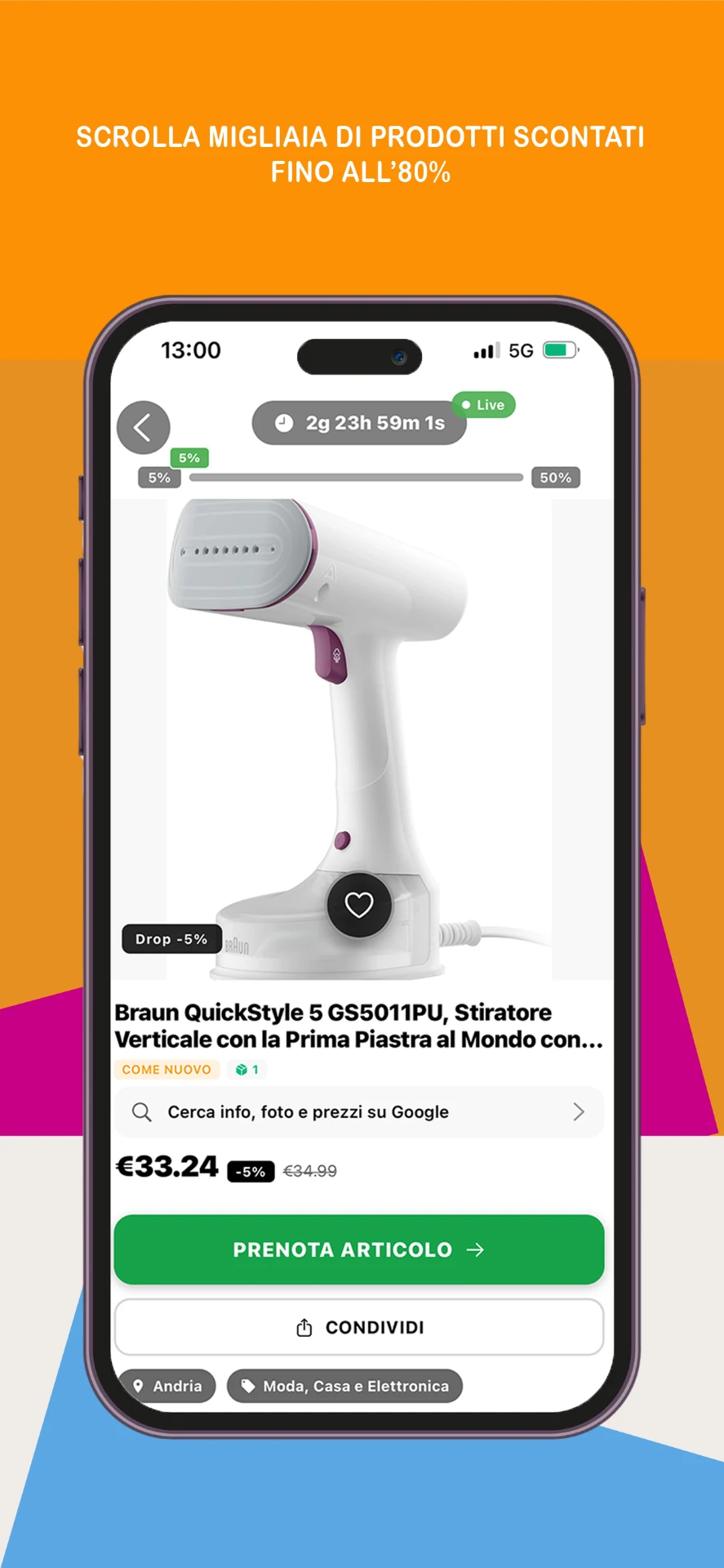 Migliaia di prodotti scontati fino all'80%