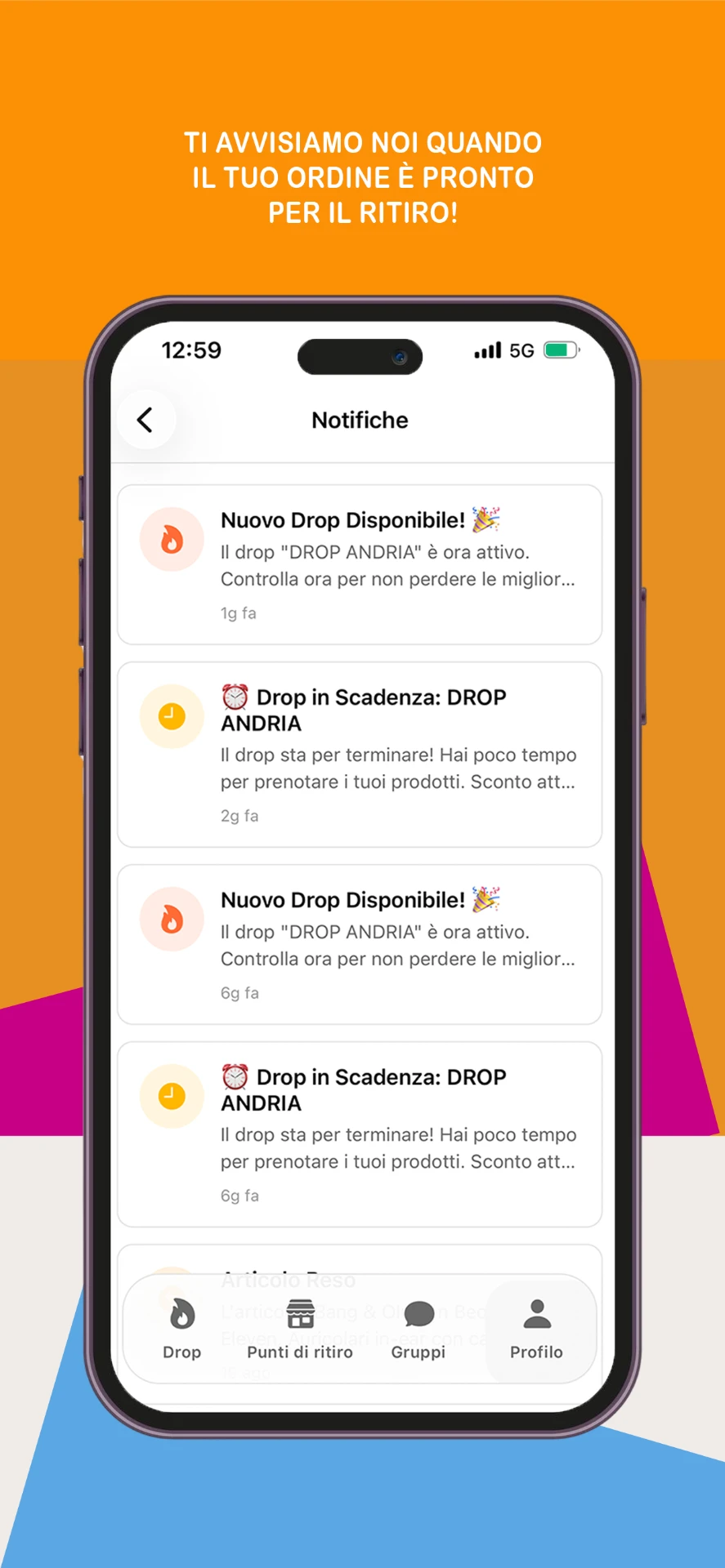 Notifiche quando l'ordine è pronto