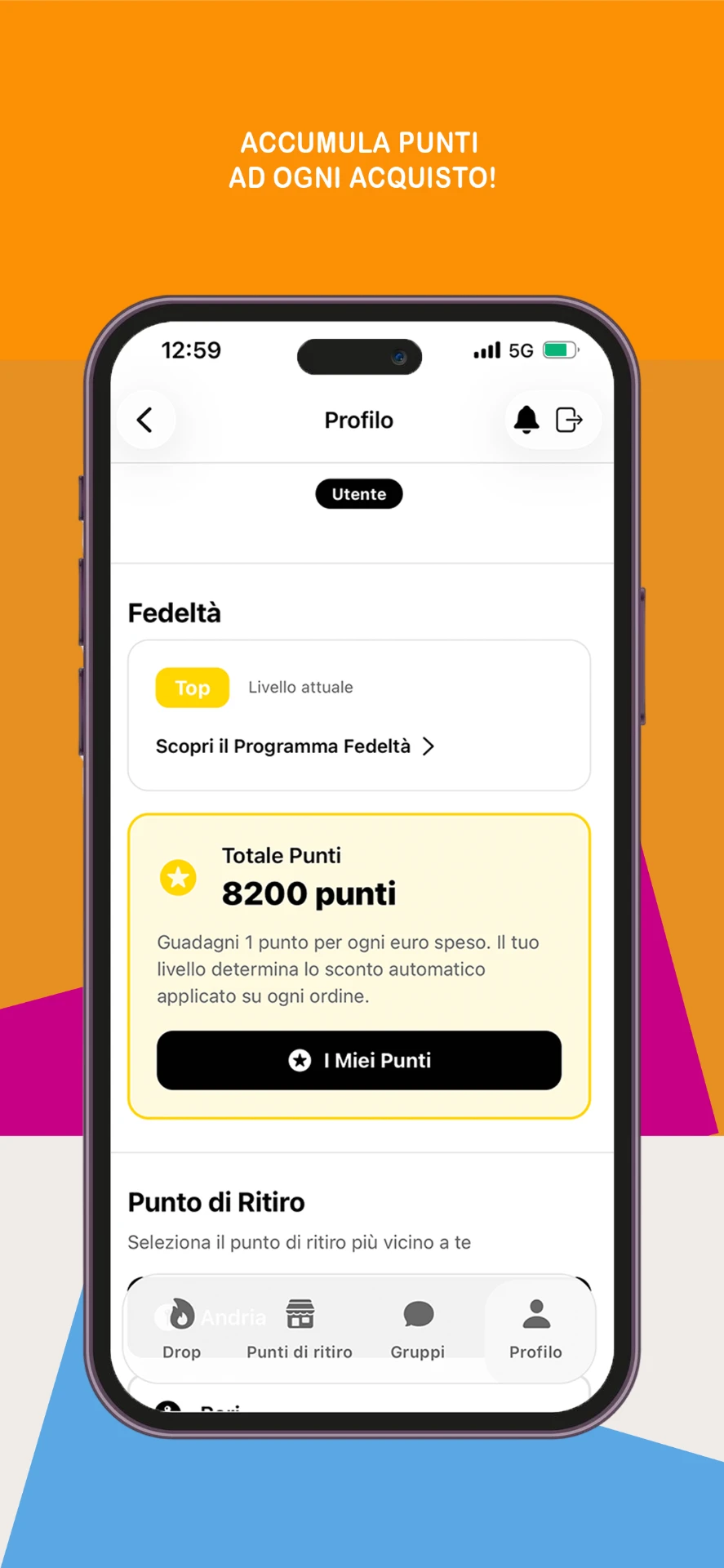 Punti fedeltà a ogni acquisto
