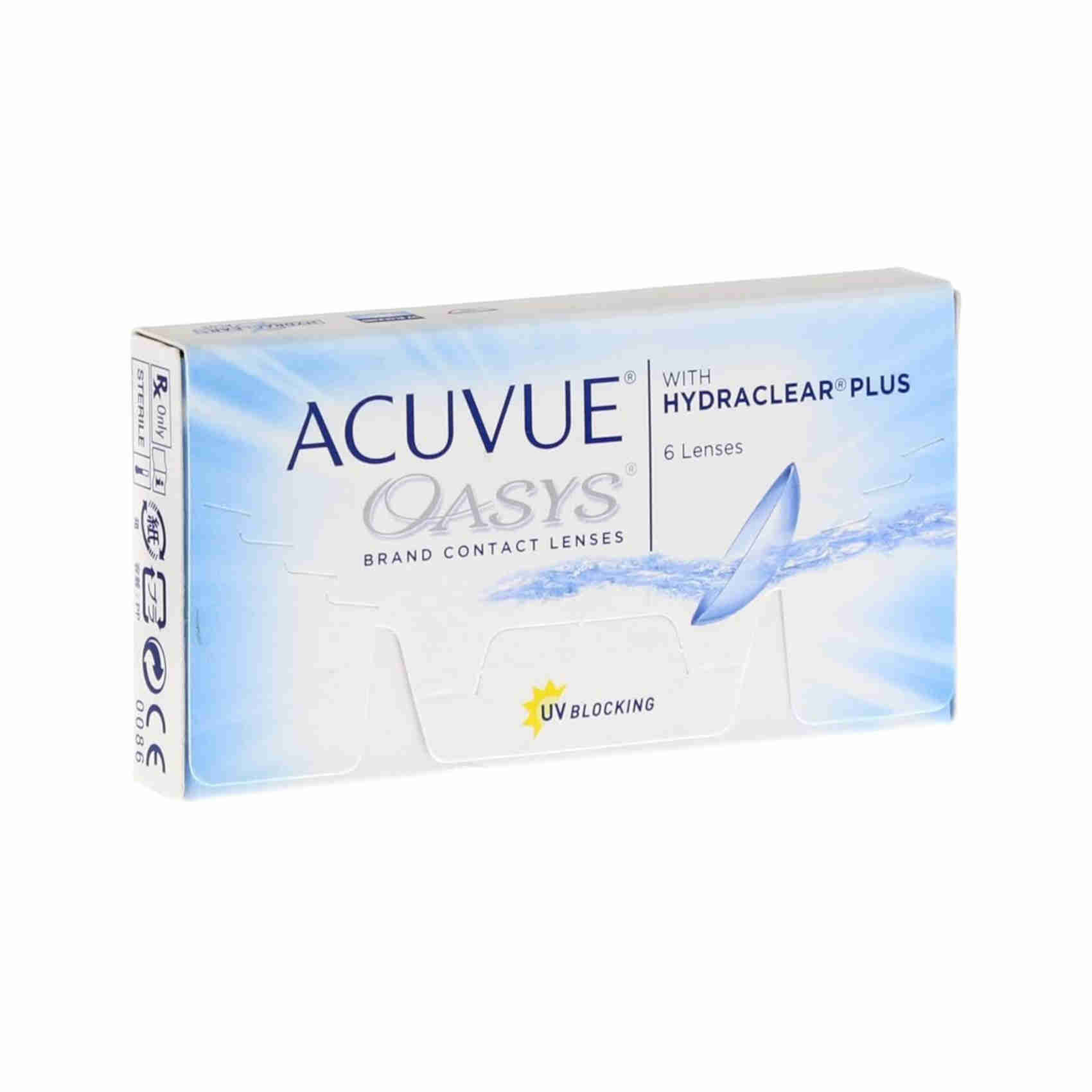 Acuvue Oasys Con Tecnologia Hydraclear Plus - Lenti A Contatto Quindicinali - Protezione UV;-1.25 Diottrie; Bc 8.4; Dia 14.00; 6 Lenti