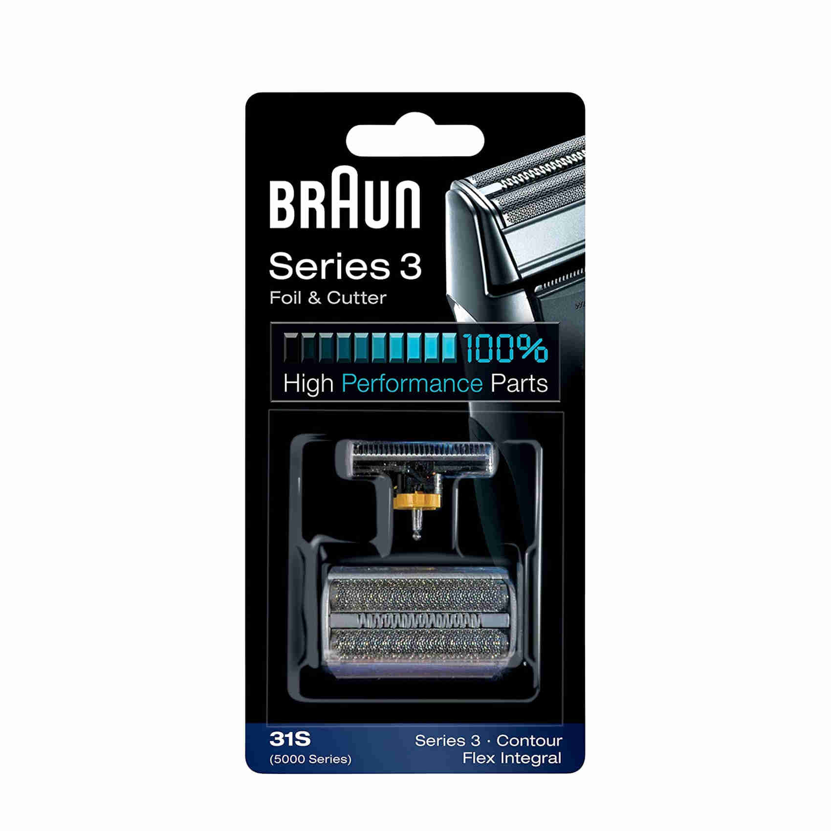 Braun Series 3 Testina di ricambio 31S color argento - Compatibile con i rasoi della Serie 3-image