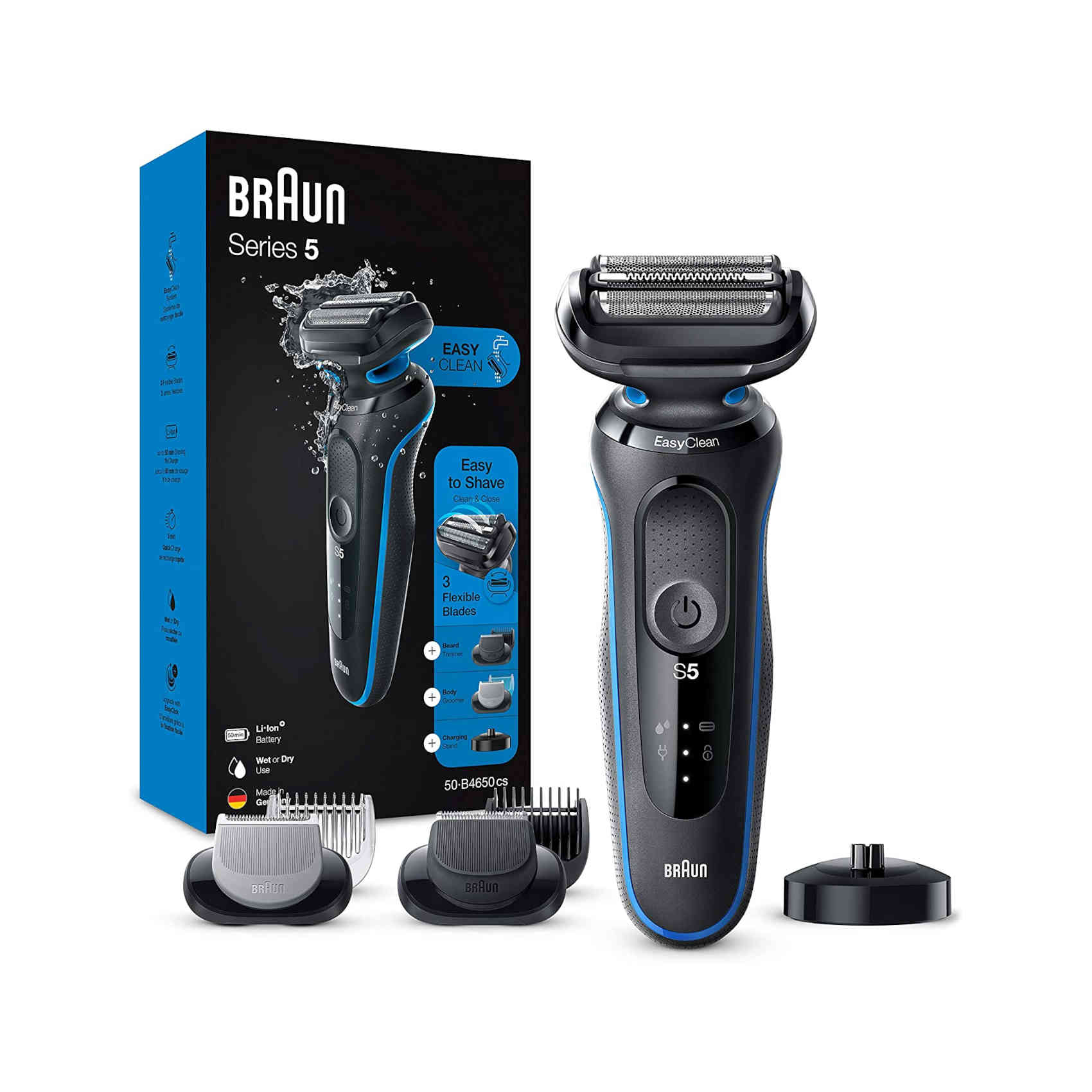 Braun Series 5 50-b4650cs Rasoio Elettrico Barba Accessori Inclusi Uso Wet&dry