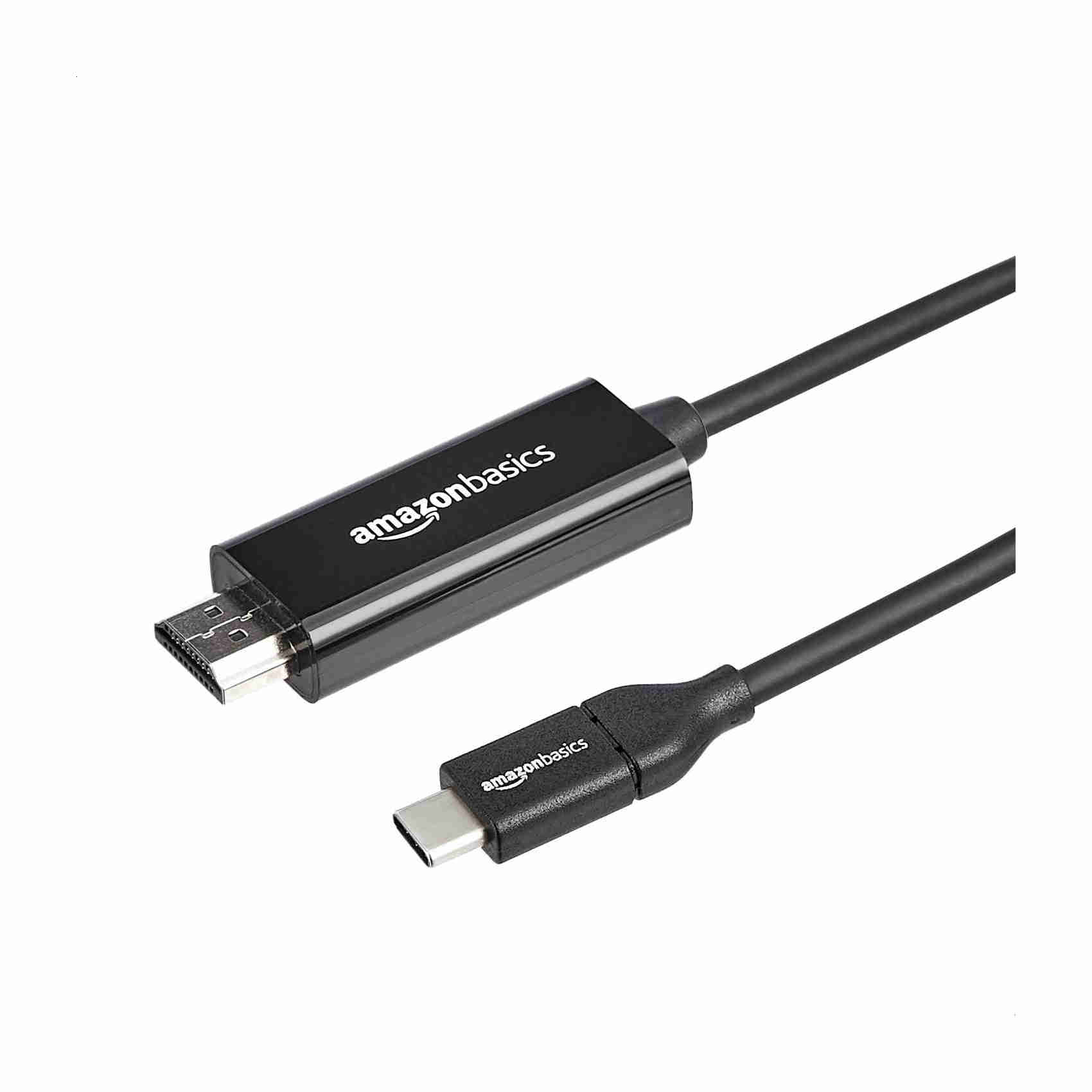 Amazon Basics Cavo Adattatore Da USB-C (Sorgente) A Hdmi (Display) (Compatibile Con Thunderbolt 3), 4K A 30 Hz, 1.8 M, Nero-image