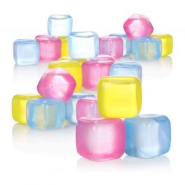 060 pezzi - dadi cubetti di ghiaccio per bevande rinfrescanti COM-FOUR® 60x Cubetti di ghiaccio riutilizzabili in diversi colori 