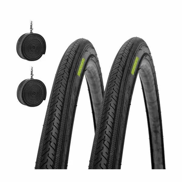 Copertoni 27 X 1 1/4 Per City Bike Vintage - Set Con 2 Pneumatici E Camere D'Aria - Foto 2