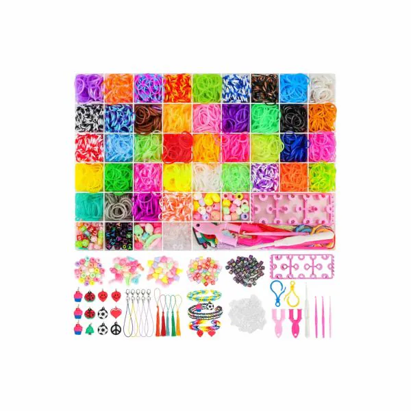 Maomaoyu 2500 PCS Elastici per Braccialetti, 32 Colori Kit Braccialetti Elastici