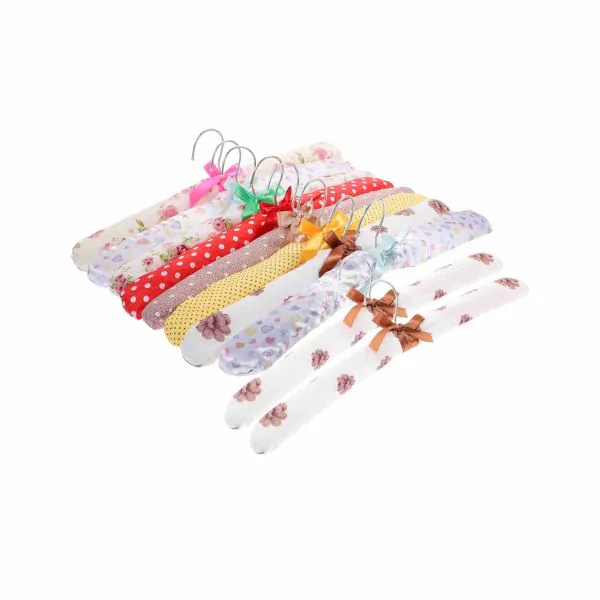 10 Grucce Imbottite In Raso Con Fiocco - Appendini Per Abiti Delicati, Maglioni E Abiti Da Sposa - Multicolori, Antiscivolo