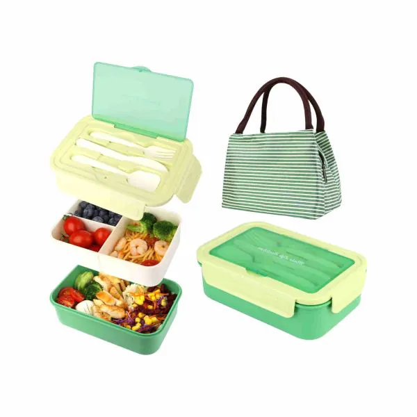 Portapranzo In Acciaio Inox 1800ml - Doppio Scomparto, Ermetico, Con Posate Incluse - Foto 9