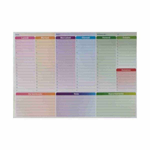 Planner Settimanale Da Tavolo 43x31cm - Organizer Per Ufficio, Multicolor - Foto 3