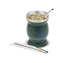 Set Mate Argentino In Zucca Naturale BALIBETOV - Con Bombilla In Alluminio, Autentico E Fatto A Mano, 200ml