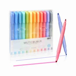 Evidenziatori Pastello A Doppia Punta - Set Da 15 Colori Macaron, Asciugatura Rapida, Per Scuola E Ufficio
