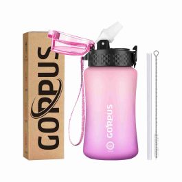 Borraccia Bambini GOPPUS 500ml Con Cannuccia - Senza BPA, Motivazionale Con Marcature Tempo | Tritan Sportiva