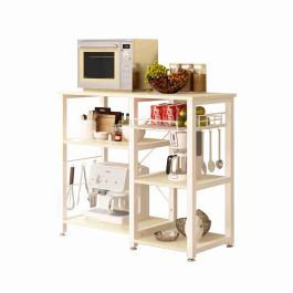 Scaffale Cucina Con Ripiani Per Microonde - Carrello Portaoggetti Con Ganci