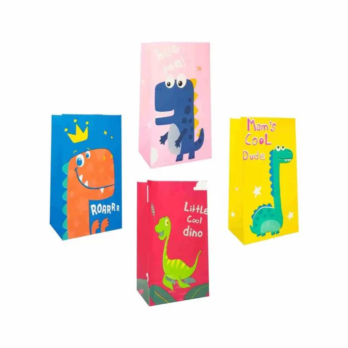 40 Pezzi Sacchetti Regalo di Carta, Dinosauro Caramella Sacchetto, Paper  Bags, Borsa da Festa Colorata con Adesivo Dinosaur per Bambini Feste di  Compleanno/Celebrazione