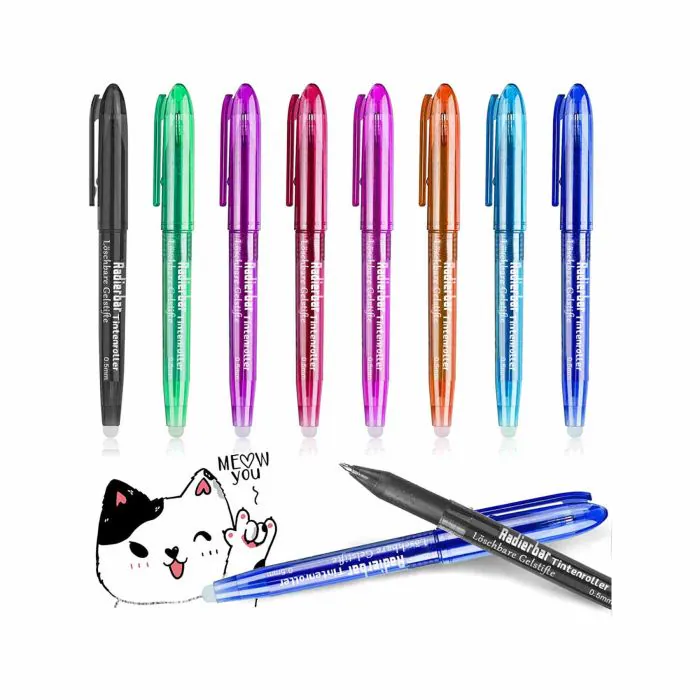 8 colori penna cancellabile penna a sfera con inchiostro gel