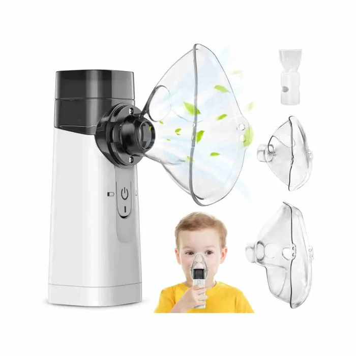 Aerosol Portatile Inalatore Ultrasuoni Silenzioso Ricaricabile per Bambini  e Adulti Inalatore Nebulizzatore con Boccaglio e 2 Mascherine