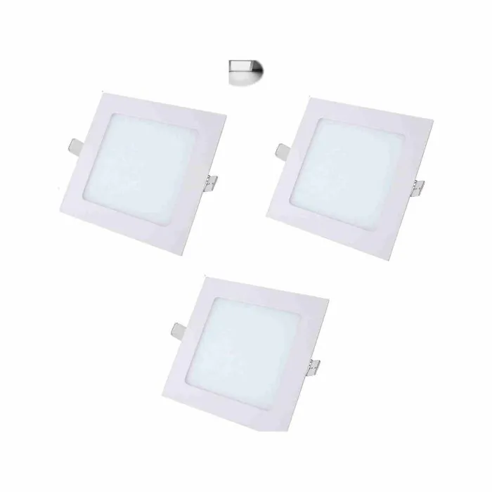 AntDau71-3 x Faretti Led da Incasso Quadrato luce bianca Naturale 4200k led  integrati luci ultrasottili soffitto illuminazione interno Lampada  Plafoniera da Incasso Cartongesso (6 watt (11,5x11,5cm))