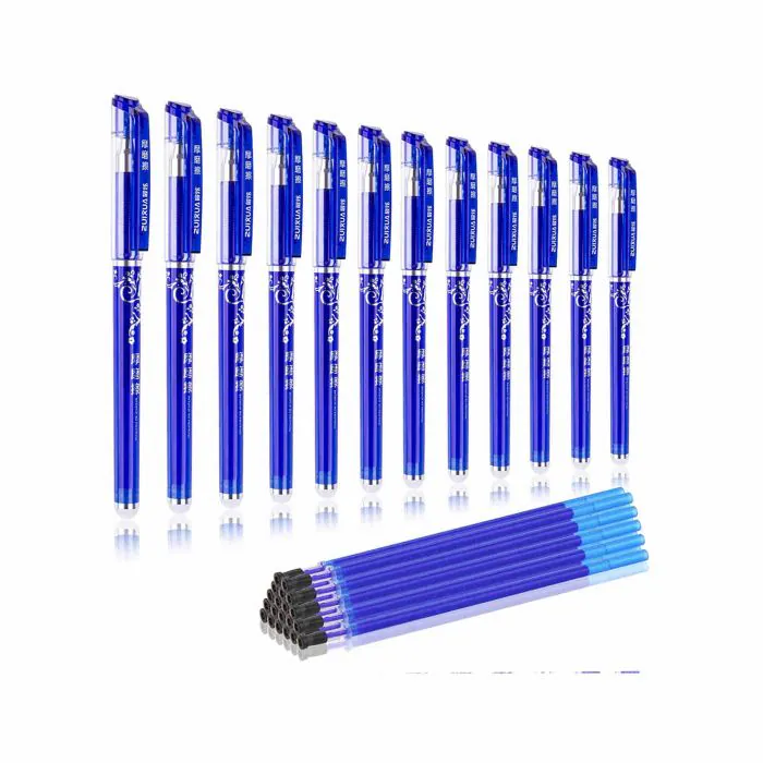BBLIKE legami cancelleria,Penne Cancellabili (32 pezzi) - Ricariche penna  cancellabile,Punta 0,5 mm - Confezione da 12PCS Fricion penna e 20  Ricariche penne Blu legami cancelleria