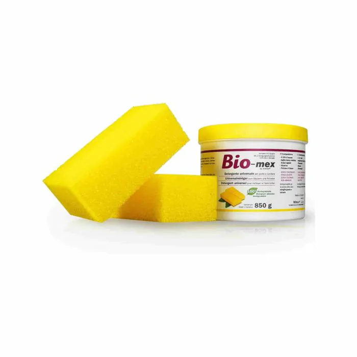 Bio-mex® Detergente Universale Naturale 850gr. Pasta pulente che Pulisce  Sgrassa Lucida, adatto per tutte le superfici - 2 Spugne Incluse