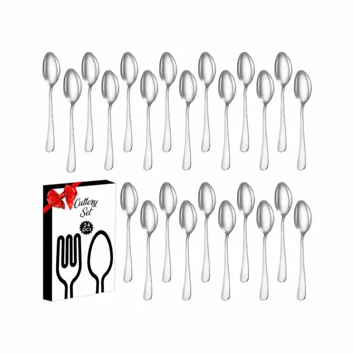 Cucchiaini acciaio inox set cucchiaini 24 pezzi lucidato a specchio  lavabile in lavastoviglie cucchiai da minestra cucchiaio acciaio inox  cucchiani cucchiaio cucina cucchiaini acciaio