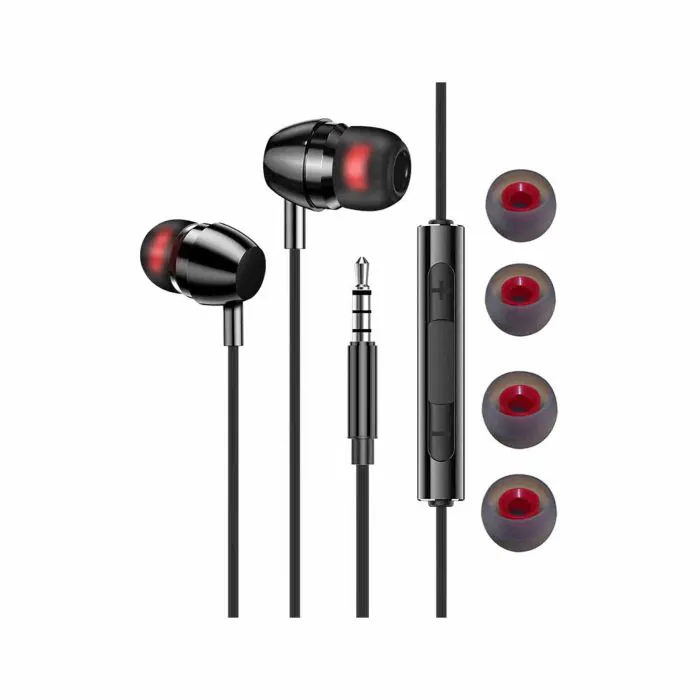 Cuffie con filo Auricolari In-Ear 3,5mm Microfono e Controllo del volume, con  filo Cuffiette Cuffie in-Ear per oppo/Samsung/iPhone/OnePlus/Huawei (Black)