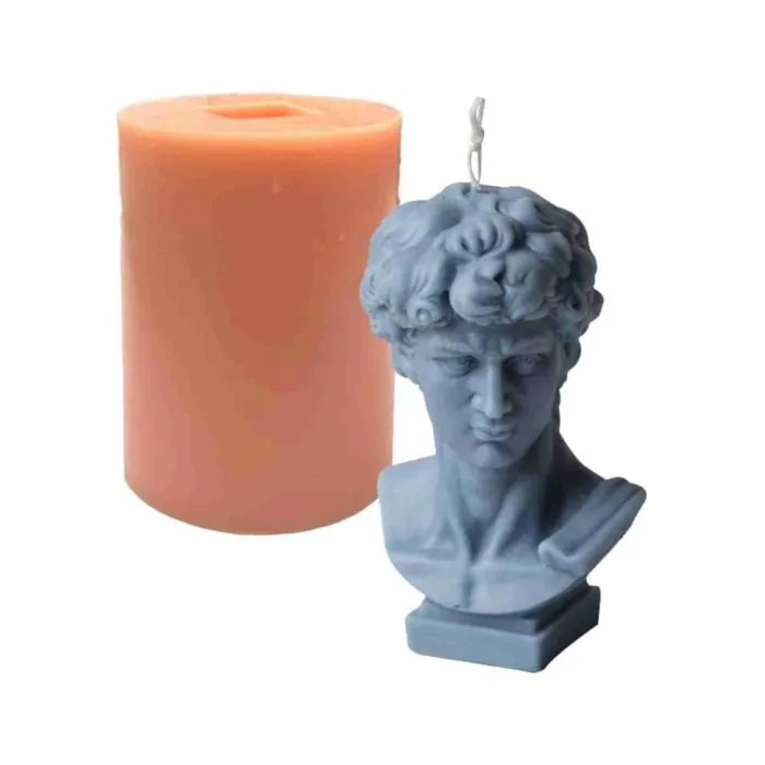 David Stampo retrò in silicone per candele, gesso, statuina, fai da te  ornamento, vintage, figura umana in 3D, decorazione
