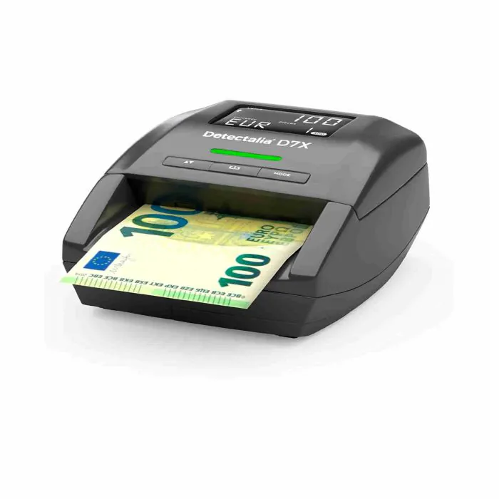 Detectalia D7X - Rilevatore di banconote false con affidabilità al 100% e  rimborso in caso di mancata lettura di una banconota falsa - per EUR, GBP,  CHF, PLN, CZK e SEK.