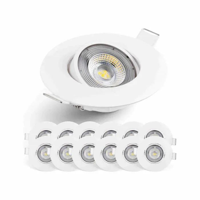 E EMOS Exclusive Faretti LED da Incasso per Cartongesso 5W / 450 Lumen, Faretti  da Incasso 3000K Luce Bianco Caldo