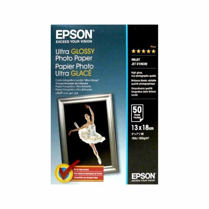 Epson C13S041944 - Carta fotografica, 13 x 18 cm, 50 unità, colore bianco