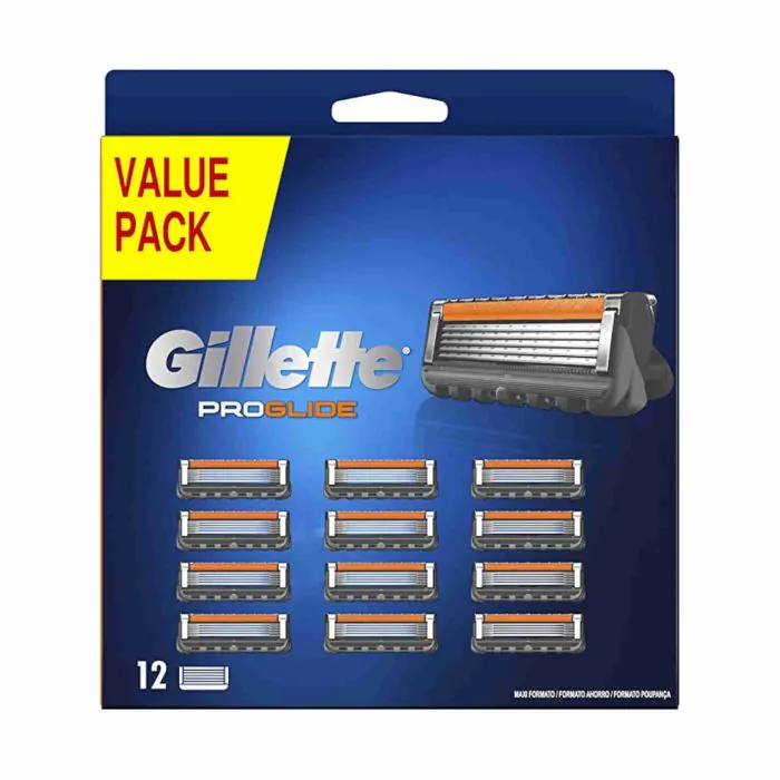 Gillette Fusion 5 Proglide Lamette da Barba, per Rasoio di Sicurezza,  Confezione da 12 Ricambi da 5 Lame, con 5 Lame di Precisione
