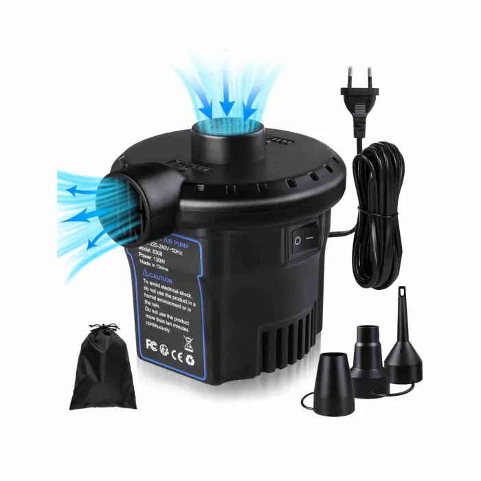 Pompa elettrica per gonfiabili, pompa ad aria con 3 ugelli per materasso ad  aria Gonfiabile Piscina Pompa d'aria