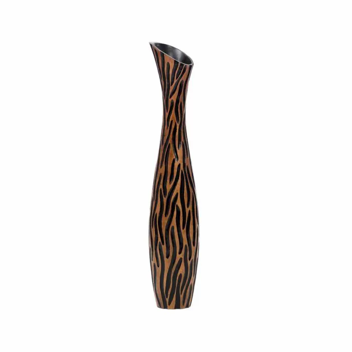 Leewadee grande vaso da terra: vaso alto, elemento decorativo fatto a mano  in legno di mango, vaso per rami decorativi, 90 cm, nero marrone