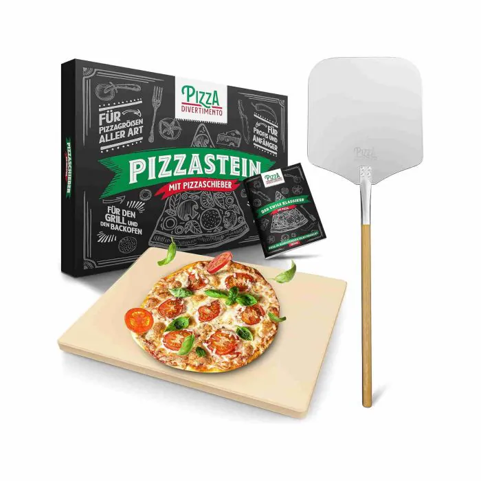 Pizza Divertimento Pietra refrattaria per pizza da forno - Con pala per  pizza - Pietre di cordierite - Base croccante e condimento gustoso