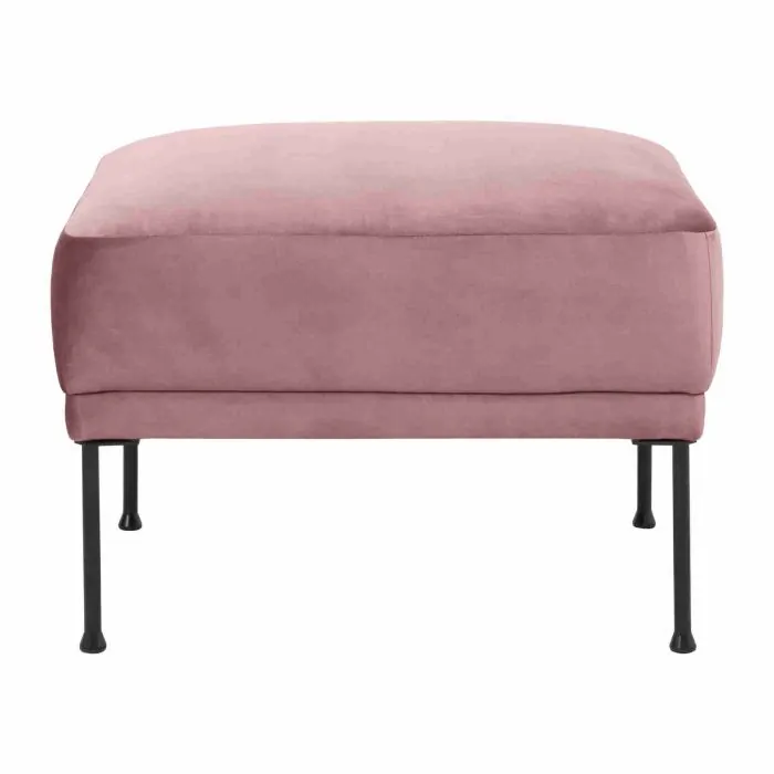 Poggiapiedi da divano in velluto rosa Fluente