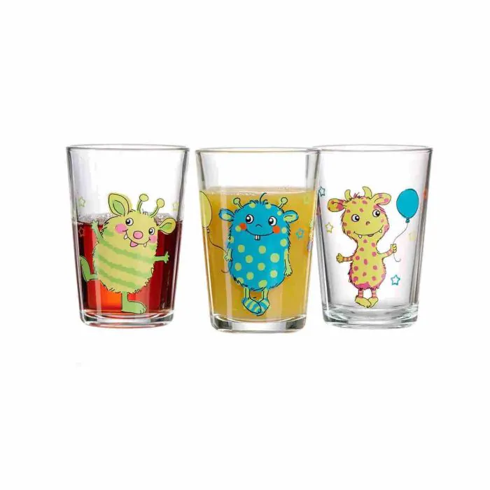 Ritzenhoff & Breker Bicchieri per bambini, motivo: mostri e animali della  foresta, set da 3 pezzi, 205 ml, motivo: animali e mostri, lavabili in  lavastoviglie