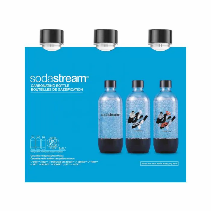 Sodastream, 4042300330 CONFEZIONE DA 3 BOTTIGLIE decori di frutta in  edizione speciale PET (limone / fragola / ananas), plastica - 1L