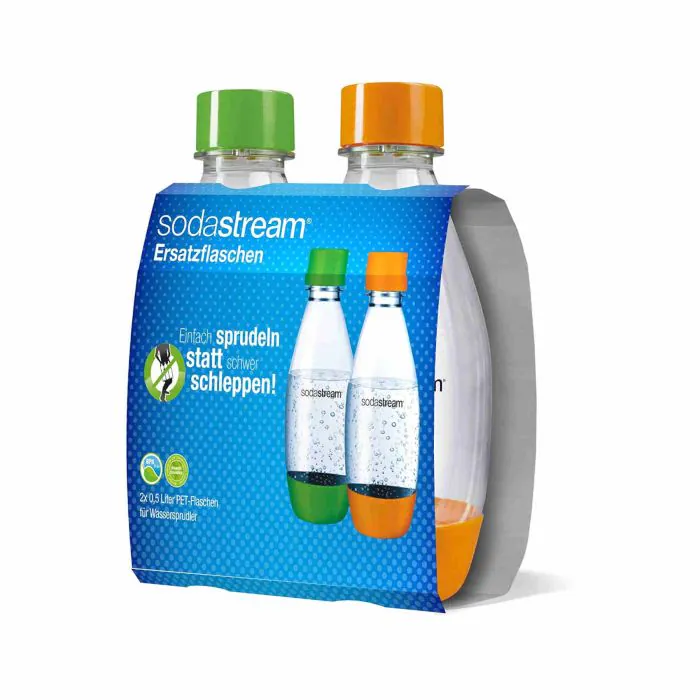 Sodastream Bottiglie in Pet da 0,5 l 1748200490, Duopack, Verde/Arancio