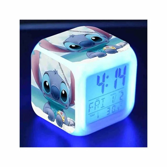 Wonlonda Stitch Alram Orologio da 7,6 cm di piccole dimensioni Mini LED  Lilo e Stitch sveglia digitale comodino con cavo di ricarica per bambini  adolescenti regalo decorazione camera da letto : 