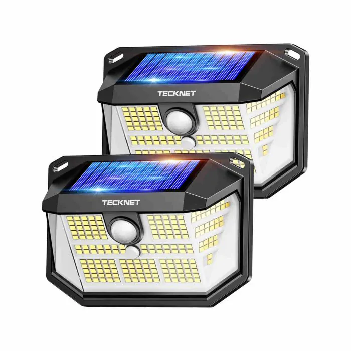 3 Pezzi Faretti Solari a LED da Esterno con Sensore di Movimento