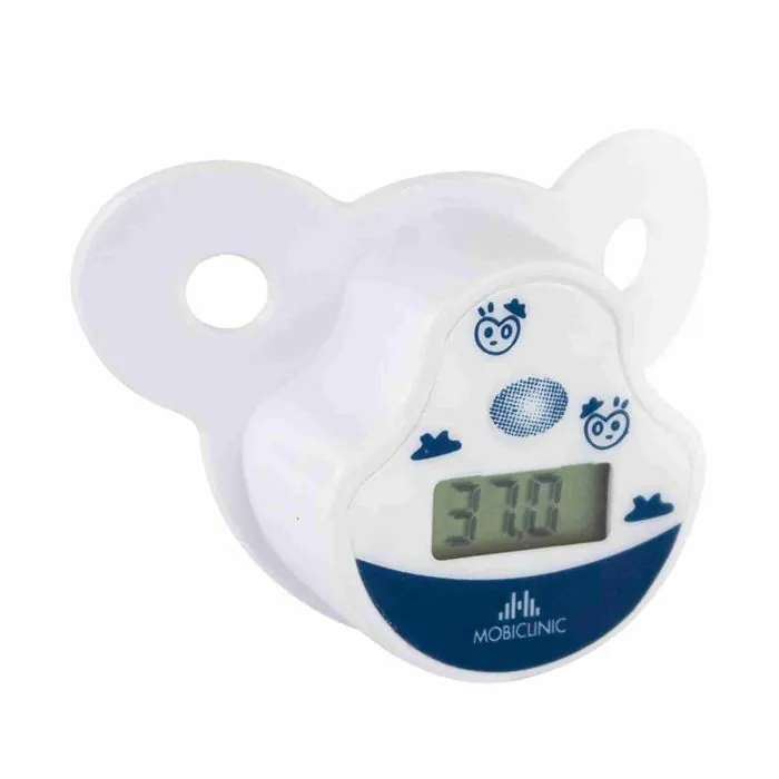 Termometro digitale forma ciuccio, Marchio spagnolo, Termometro per bebè,  Morbido, Preciso, Ciuccio termometro febbre, Display LCD, Include custodia.