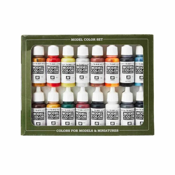 Vallejo Model Color Guerra Tedesca - Set Pittura Acrilica, 16 x 17 ml,  Colori Asortiti