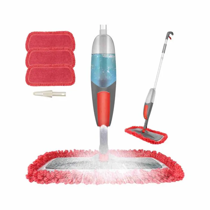 Spray Mop, mop per pavimenti con spray mop Mop spray in microfibra con 3  cuscinetti lavabili per la pulizia dei pavimenti