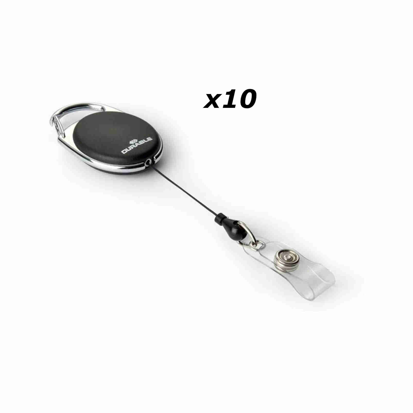 durable 832401 chiocciola yo-yo style, profilo in metallo, fascetta trasparente con bottone a pressione, nero, confezione da 10 pezzi bianco uomo