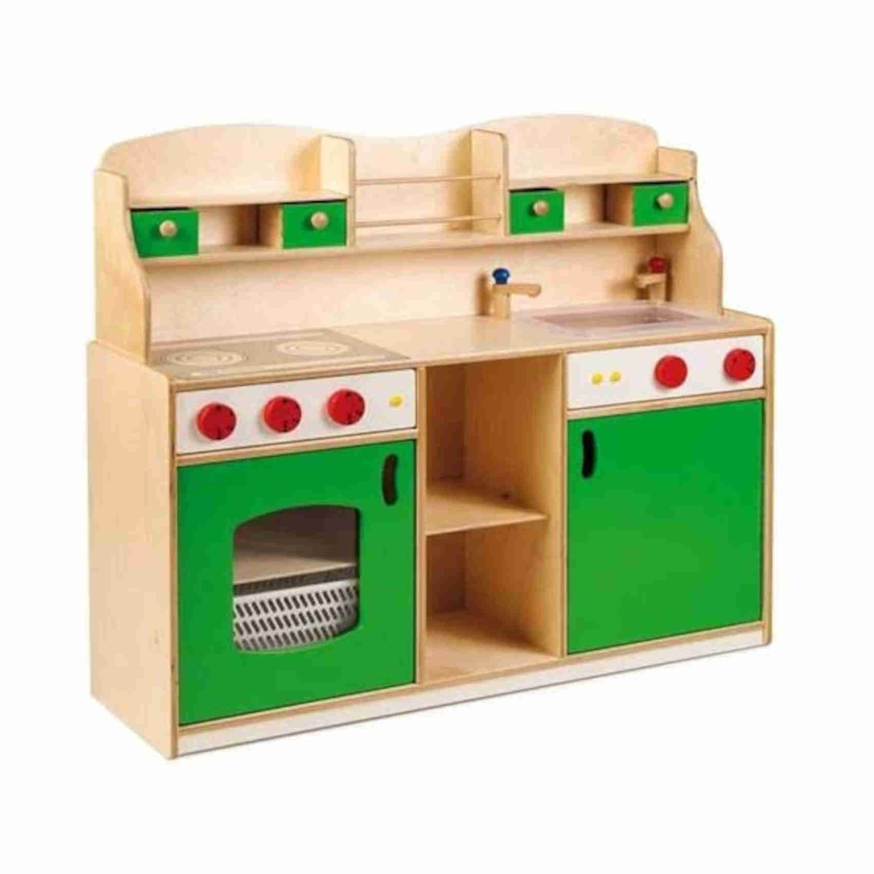 Erzi- grande cucina in legno di betulla, colore multi-colour, 29.5 x 101 x 85 cm.