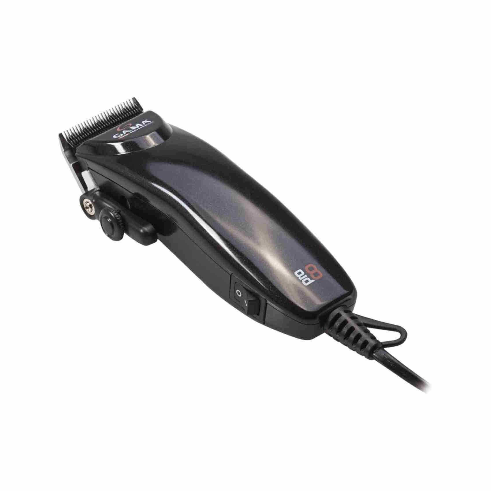 GA.MA ITALY PROFESSIONAL GA.MA Tagliacapelli professionale PRO8 - Regolazioni di taglio da 0, 8 a 12 mm, Alimentazione a rete, Lama in acciaio inossidabile, nero