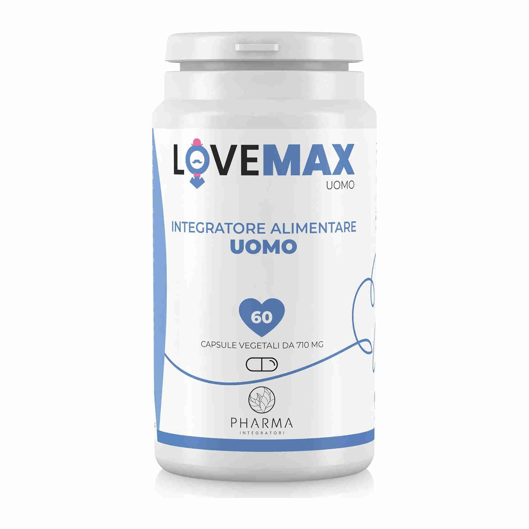 Integratore sessuale per uomo, testosterone puro con Maca, Ashwagandha, Zinco e Ginseng - 60 Pillole (durata confezione 30 giorni)