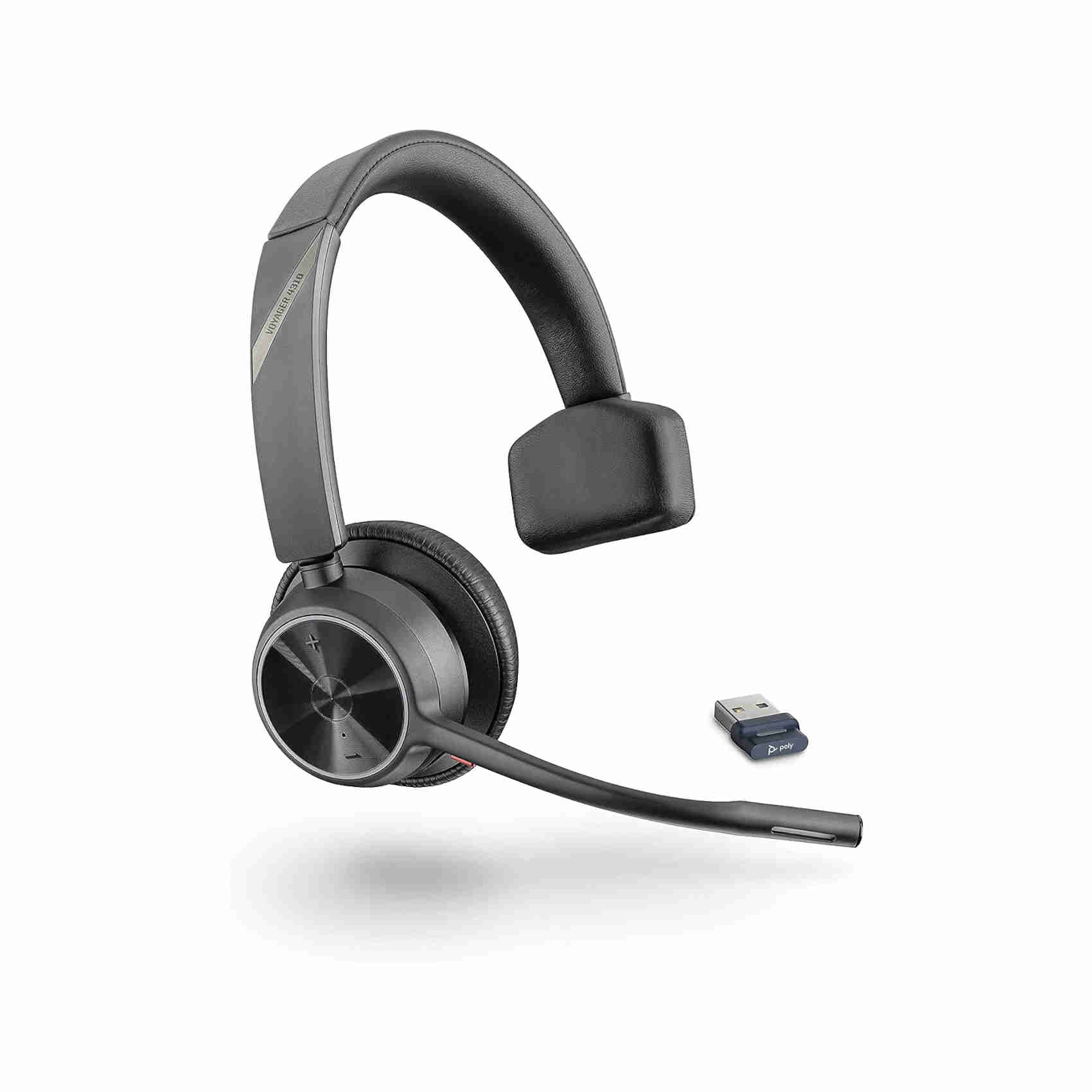 poly - voyager 4310 uc wireless headset (plantronics) - cuffie monoauricolari - si collegano a pc/mac con l'adattatore bluetooth usb-a e a telefo nero uomo