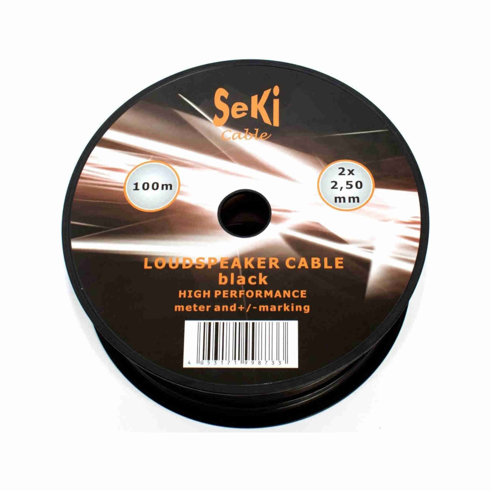 Seki Cavo Per Altoparlante, 2 X 2,50 Mm2, 100 M, Colore: Nero, Cca-image