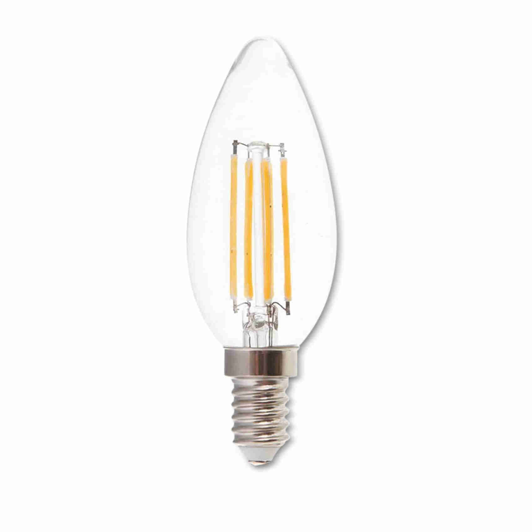 v-tac 10x lampadine led filamento candela con attacco e14-4w (equivalenti a 35w) - 400 lumen, 3000k luce bianca calda,1 pezzo. nero uomo